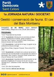 1a JORNADA NATURA I SOCIETAT: Gestió i conservació de fauna. El cas del Baix Montseny