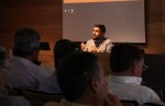 L´investigador Julian Caldú de la UdL durant la presentació que ha realitzat sobre el valor econòmic de la caça a Catalunya Foto: ACN